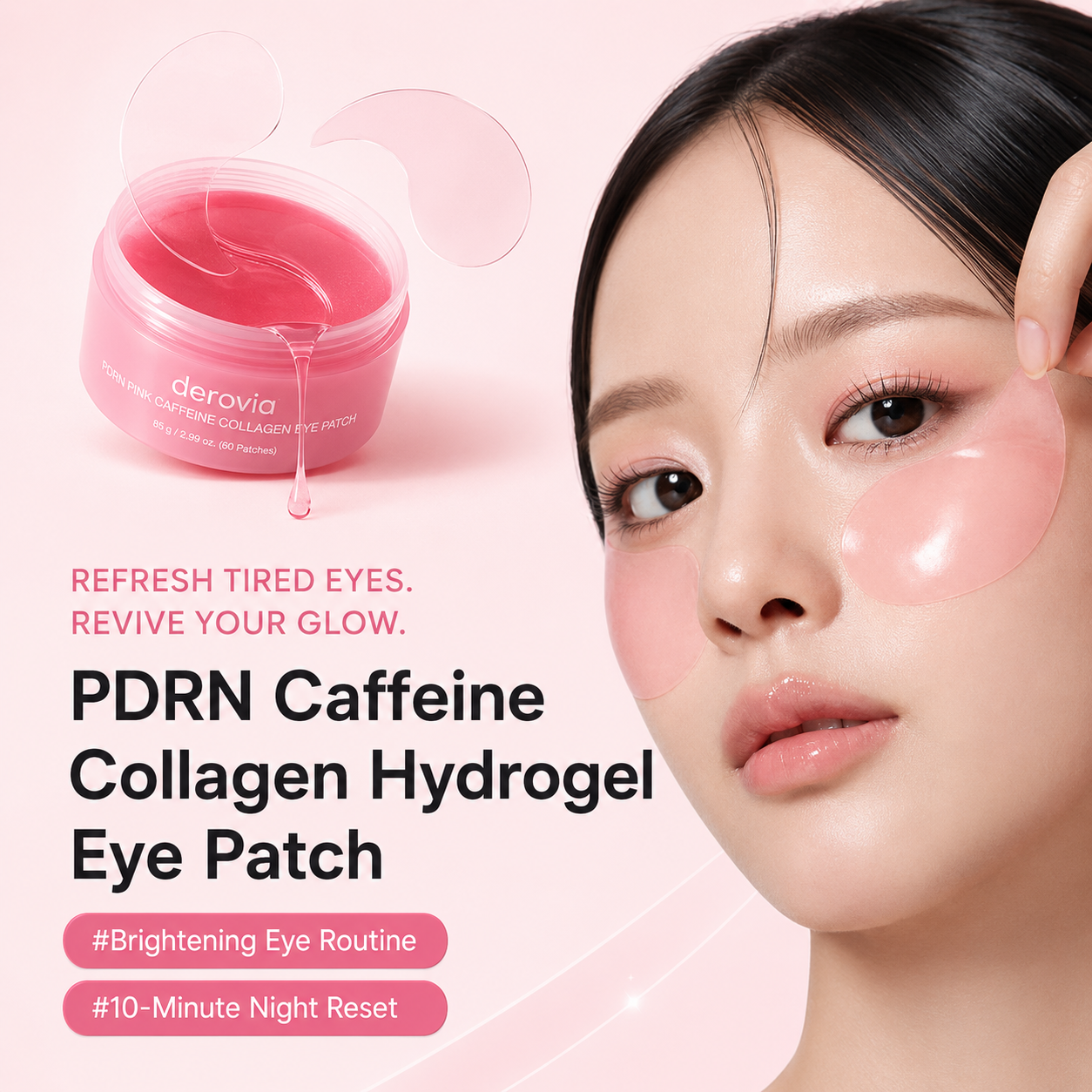 PDRN Pink Caffeine Collagen | Eye Patch for Night Care | Korean Skincare
